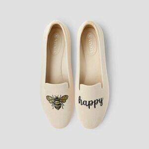 VIVAIA Audrey Embroidered Loafers Womens 8 Bee Happy Round Toe Comfort